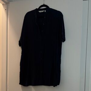 Navy Button Down Shirt for Women